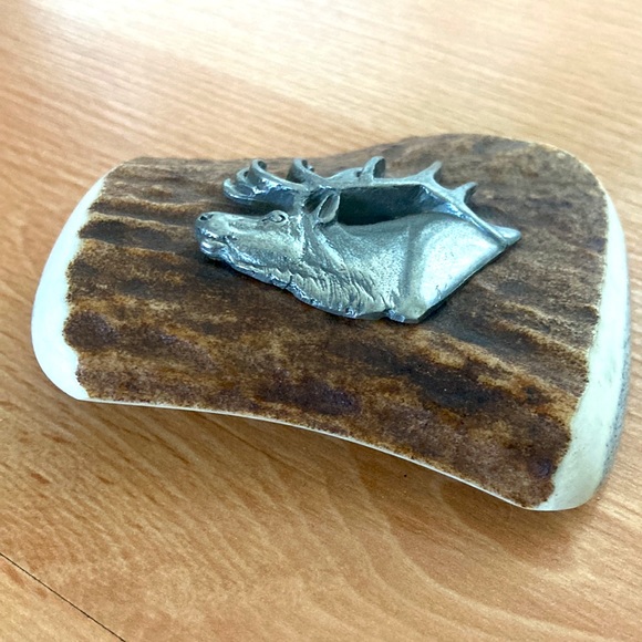 Silver stag elk horn belt buckle - Picture 3 of 6